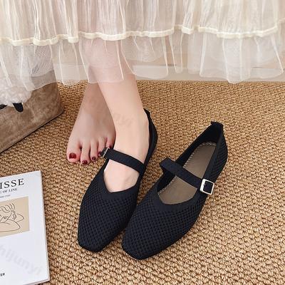 Модная женская повседневная обувь 2025 Вязаная сетчатая спортивная обувь Удобная дышащая Универсальная Весна Осень ЕВА стелька Резиновая подошва Мэри Джейн