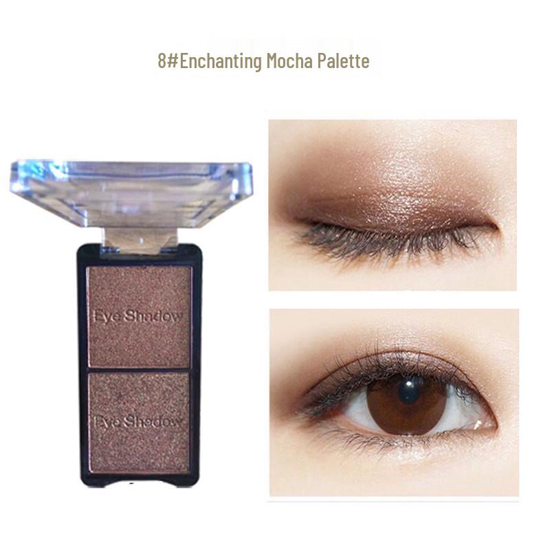 Ashareya Two-Tone Shimmer Eyeshadow Palette: Earth Tone, Blue-Green, Purple, White