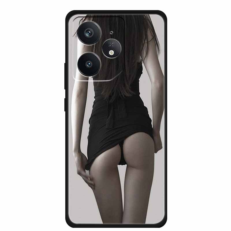 Чехол для телефона Realme Neo 7 Задняя крышка Чехол Ударопрочный Черный Силикон Мягкий Funda Для Realme Neo7 5G Чехол Coque Ударопрочный Capas