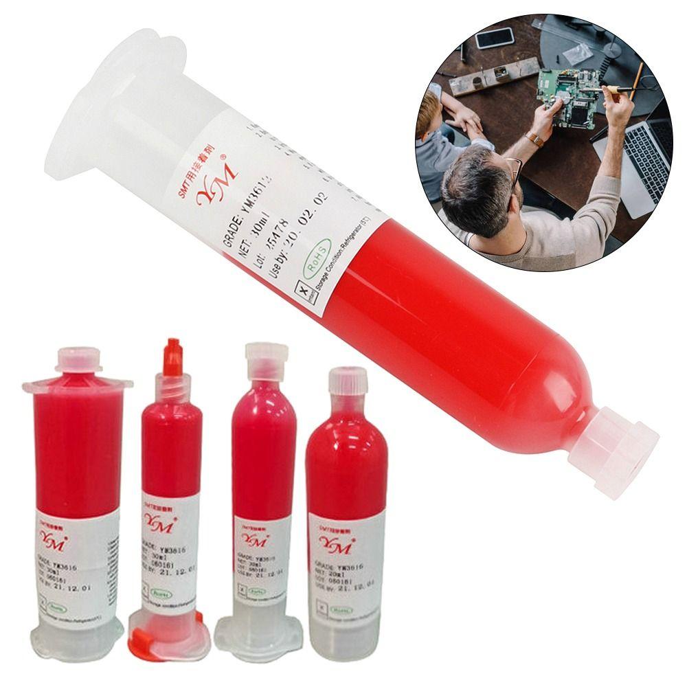 30ml Useful Heat Resistance No Drawing SMT Patch Adhensive Stencil Repair Red Glue for BGA SMD SMT IC
