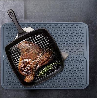 Силиконовый дренажный коврик 40*30 см большой нескользящий теплоизоляционный волнистый кухонный прилавок сушильный коврик