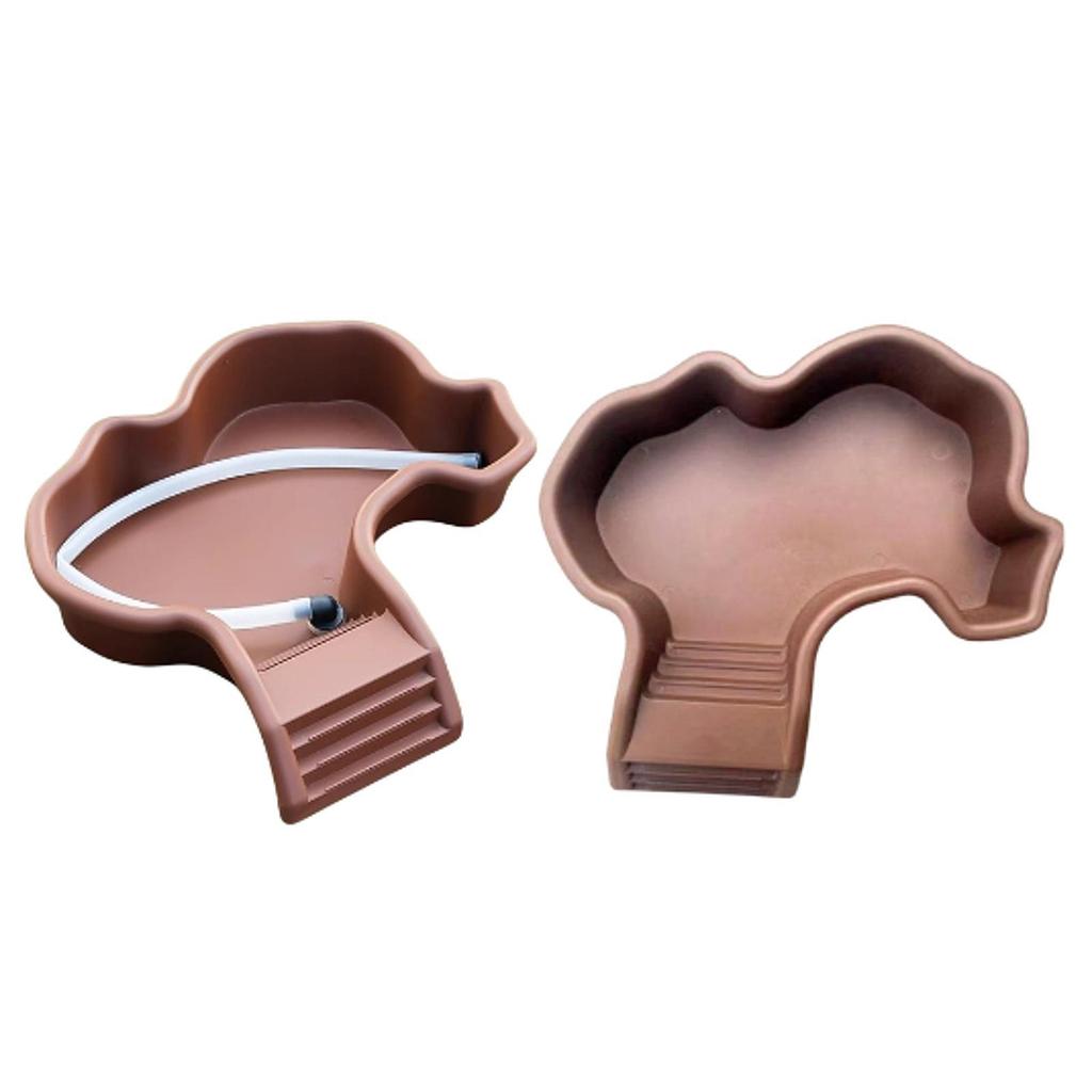 Tortoise Food Dish with Ramp Multifunctional Water Bowl Aquarium Supplies for Turtles and Reptile Pets