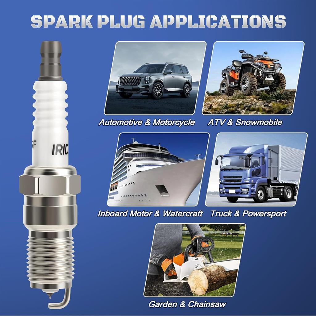 Iridium Spark Plugs 8 Pack 7164 TR55IX Compatible With 1997-2010 Ford F150 V8 4.6 5.4, Ford Expedition Explorer Mustang, Cadillac, Chevy, GMC,