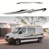 Two Side Vinyl Stickers Black-Grey Stripe Graphics For Caravan Travel Trailer Camper Van