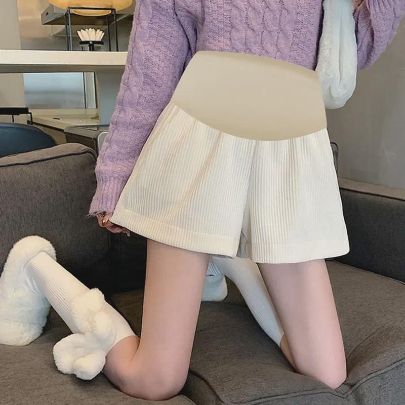 Шорты из вельвета для беременных с леггинсами и широкими штанинами на осень/зиму