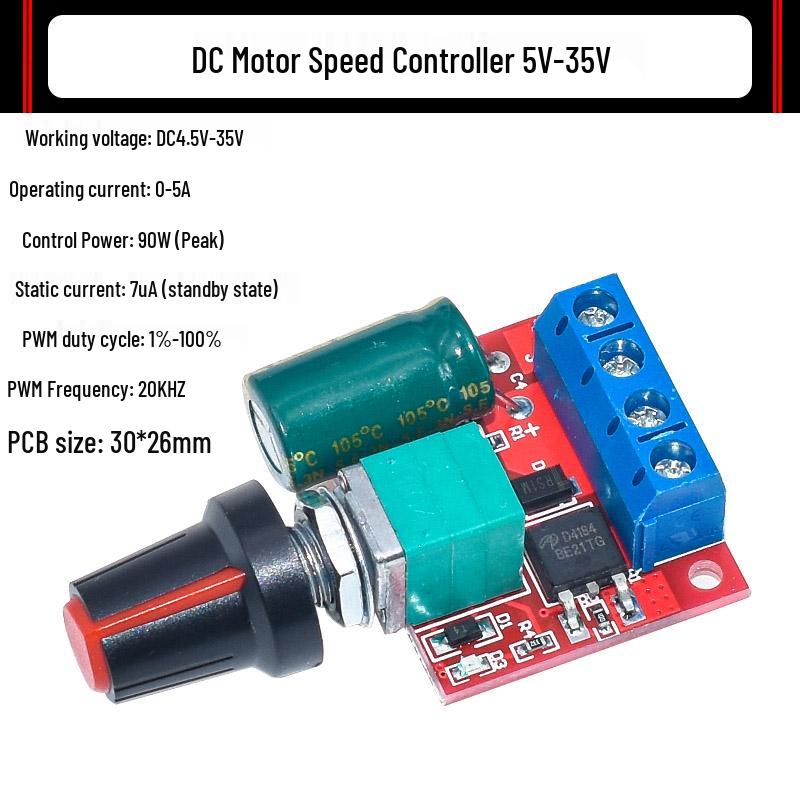 5V-35V PWM DC Motor Speed Controller with LED Dimming Switch Module
