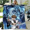 3D Аниме Yu Gi Oh Карточка Ю Ги О Плед Синий Глаз Белого Дракона Аниме Мультфильм Мягкий Плюшевый Плед Покрывало для Спальни Домашний Декор