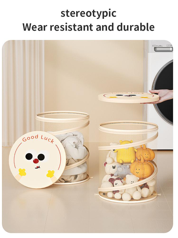 Foldable Laundry Basket with Lid for Bathroom Dirty Clothes Toy & Clothing Storage Organizer Compact Portable Hamper