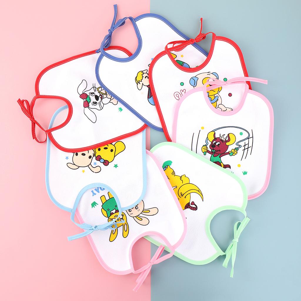 7pcs Mix Weekly Baby Bibs Cartoon U Shaped Infant Waterproof Burp Cloth Toddler Saliva Towels Bib for Boys Girls