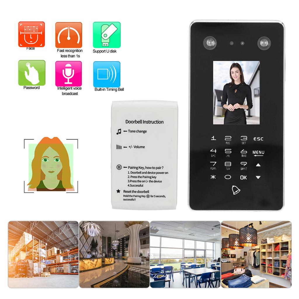 Контроль доступа, посещаемость, распознавание лиц и паролей, карта с дверным звонком 125 кГц TCP/IP