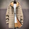 New Jacket Multi-colored Pattern Elements B1 Zipper Hooded Cardigan Thickened Winter Fleece Trendy Padded Clothes