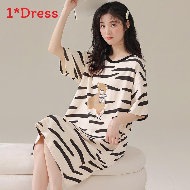 Summer Lady Sleepwear With Milk Silk Fabric For Home Lounge And Sleep Comfort