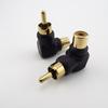 90 градусов RCA Мужской на Женский Прямоугольный Соединитель Адаптеры M/F 90 градусов Аудио Адаптер Позолоченный