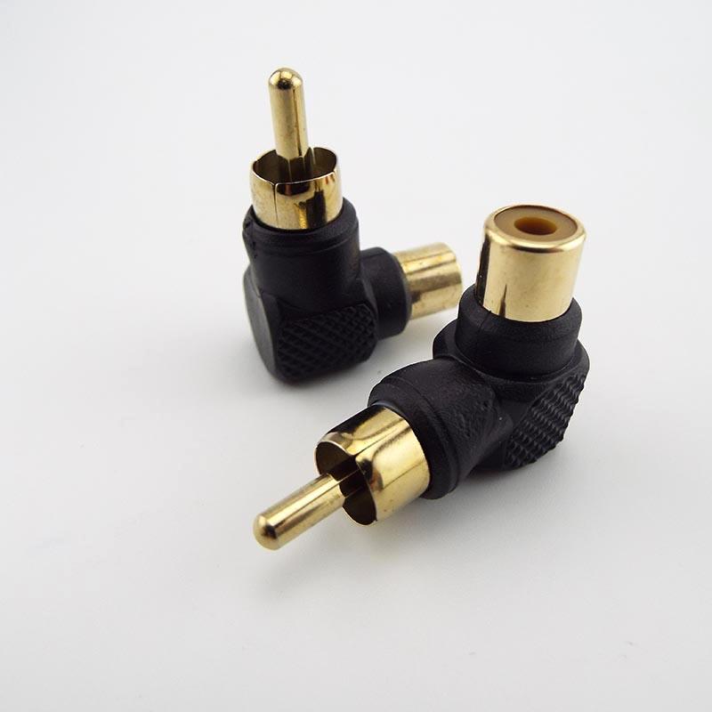 90 градусов RCA Мужской на Женский Прямоугольный Соединитель Адаптеры M/F 90 градусов Аудио Адаптер Позолоченный