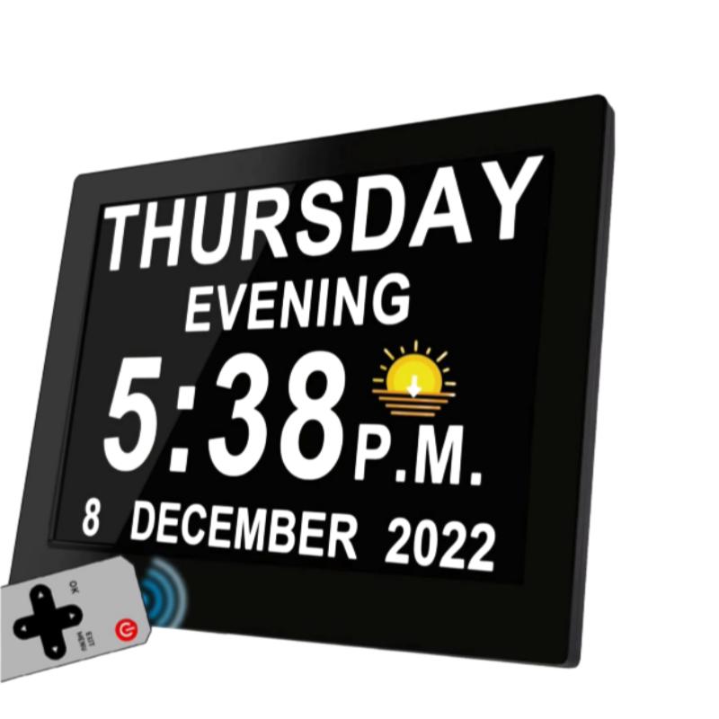 10" Large Dementia Clocks with Date and Day of the Week Digital Desk Wall Clock for Seniors Alzheimer