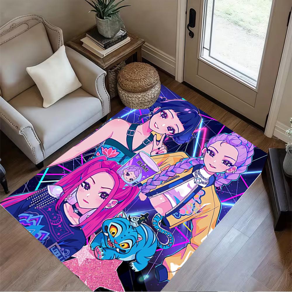 Neon Stars Dance Party Carpet Perfect for Game Room Dormitory Kitchen Outdoor Antislip Carpet Anime Office Decor Spiritual Gift