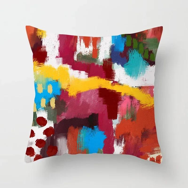 Абстрактная картина маслом Декоративная наволочка Гостиная Офис Украшения Главная Наволочка