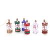 8x3cm Christmas Wooden Carousel Horse Miniature Ornaments Christmas Tree Hanging Pendants New Year Gift Toy For Kid Home Decor