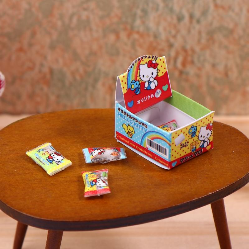 1:12 Кукольный миниатюрный леденец в коробке Hello Kitty Sanrio Kt Cat Модель еды для декора Игрушка Аксессуары для кукольного домика