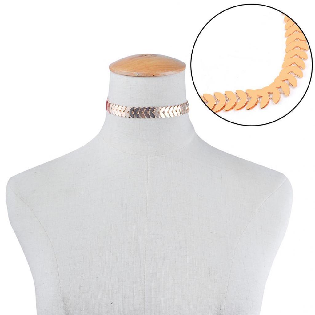 Панк Сплав Лист Дизайн Чокер Ожерелье Цепочка Вечеринка Клуб Женские Украшения AVE