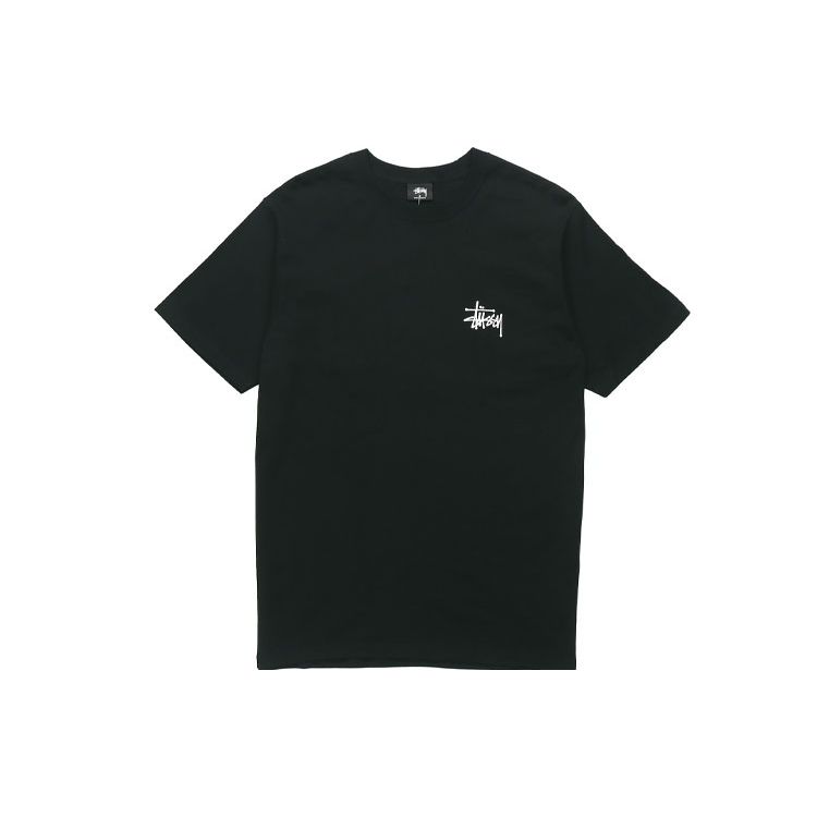 Stussy Классическая базовая футболка с принтом, короткий рукав, унисекс, топ, черный 1904257-1