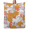 Floral Gingham Throw Blanket Machine Washable Soft Warm Blanket