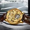 OUPINKE Мужские часы Механические часы с турбийоном через нижнюю часть Local Tyrant Gold Temperament Водонепроницаемые часы высокого класса
