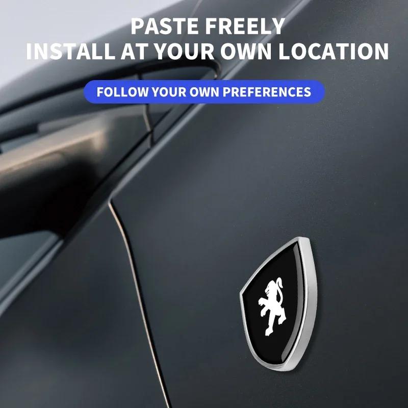 2026 Hot Car Sticker New 3D Aluminum Emblem Car Decoration Body Stickers Decals For Peugeot 308 408 508 RCZ 208 3008 2008 206 20