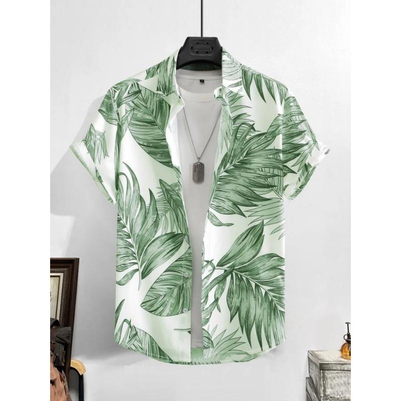 Мужская рубашка с короткими рукавами с принтом головы быка, летняя рубашка с короткими рукавами для улицы, городская повседневная модная мужская рубашка