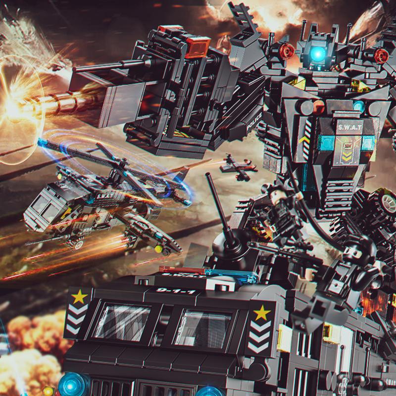 LELE Строительные блоки 700 шт. SWAT Block Toy Детские развивающие полицейские игрушки для мальчиков Кирпичи