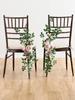 2 Pcs Wedding Aisle Rose Chairs Back Pew Rose Flowers Chair Decorations Arrangement for Home Outdoor Wedding Ceremony Celebration Decor
