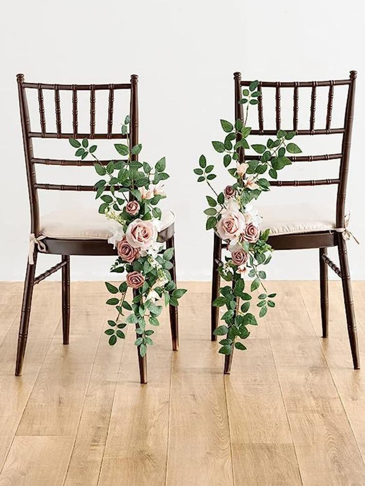 2 шт./компл., украшения для свадебного прохода, стулья, задняя скамья, композиция из цветов розы для уличного декора для свадебной церемонии, празднования