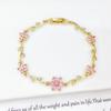 Trendy Multicolor Zircon Tulip Flower Bracelet Gold Plated Leaf Vine Chain Bracelet Romantic Wedding Party Zircon for Women