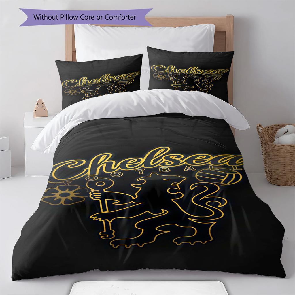 Chelsea FC football RugPattern Bedding Quilt Set Quilt Cover Pillowcase Home Decoration Birthday Gift (1 * duvet cover + 2 * pillowcase, without core)
