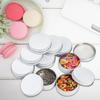 Foraineam 48 Pack 2 oz White Lip Balm Tin Cans, Aluminum Round Cosmetic Sample Containers with Screw Lid, Storage Travel Tin Jars Metal Empty Tins