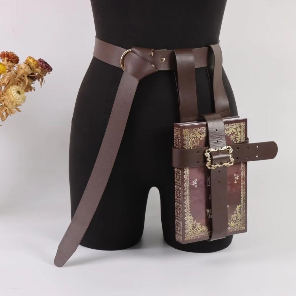 PU Leather Medieval Waist Belt Not with Book Book Pouch Set Waist Accessories