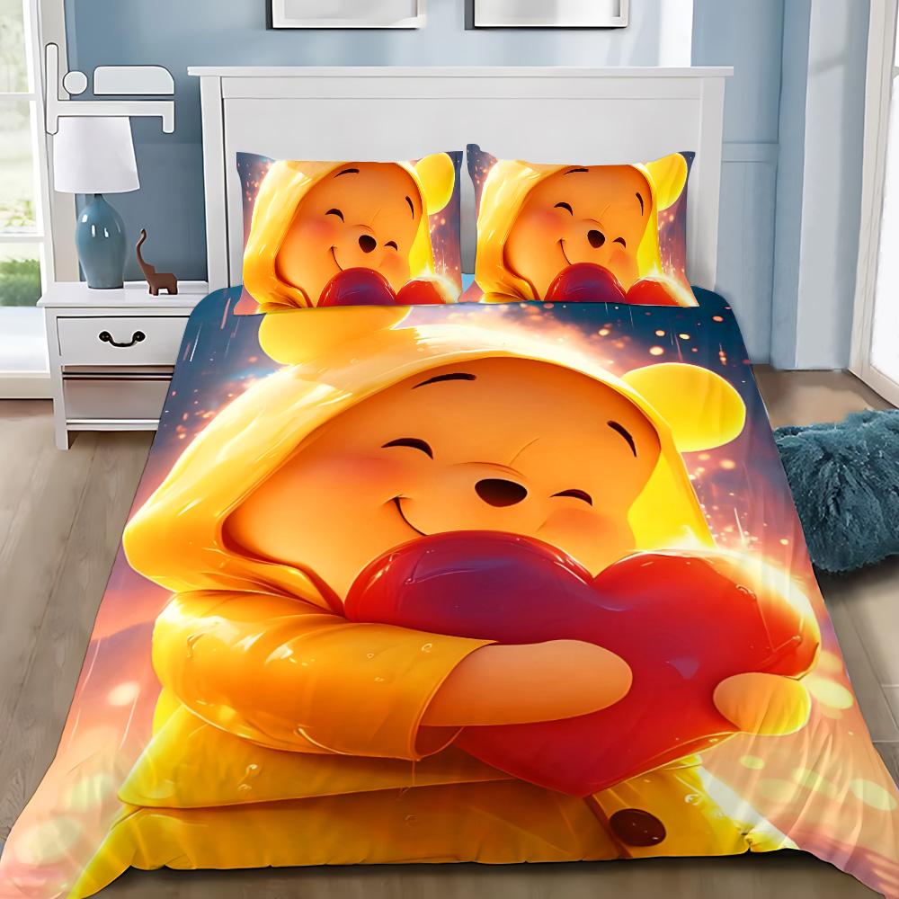Winnie the Pooh Duvet Cover Pillowcase Adult Boy Girl Bedding Set Bedroom Decoration Children Gift Single Double Large