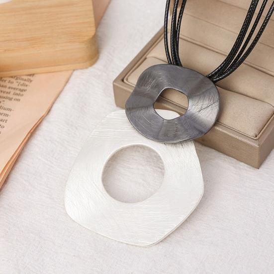 Женский свитер-цепочка, двойной круглый обруч, многослойный, увеличенная длина, регулируемый, портативный, легкий, декоративное ожерелье из нержавеющей стали, ювелирные изделия для одежды