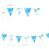 PinkBlume Winter Blue and White Snowflake Triangle Flag Fabric Garland Banner Party Decoration, Approximately 10m Long, Light Blue and White