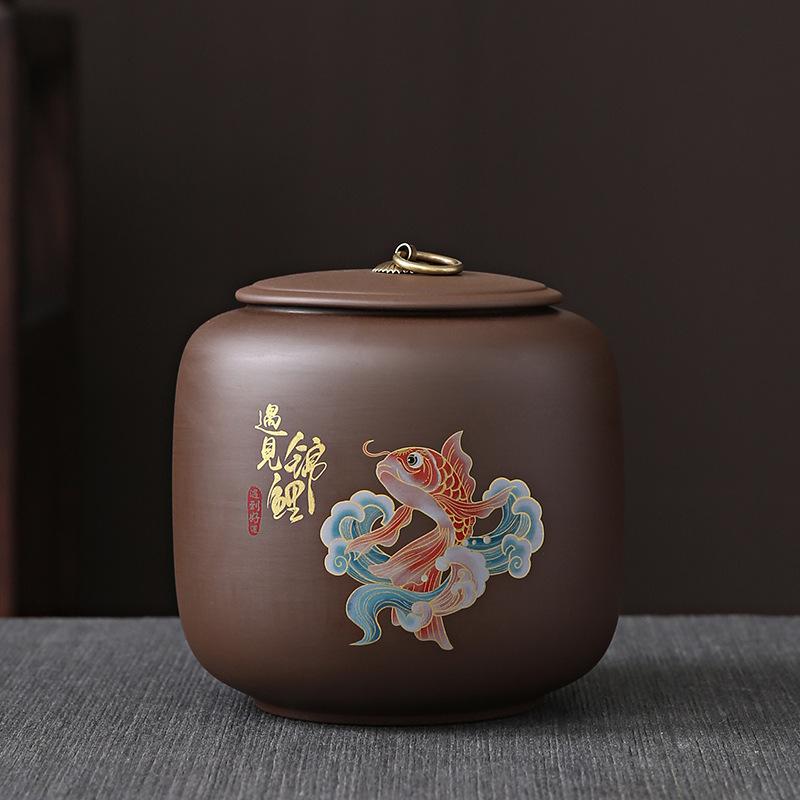 Черный домашний кухонный фиолетовый глиняный чайник для чая большой герметичный керамический чайник для хранения пуэра домашний чайник для чая черная банка для чая оптом