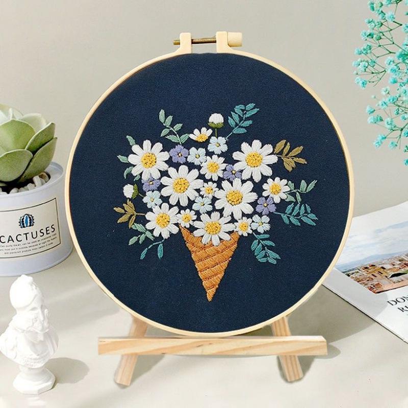 Beginner's Hand Embroidery Kit: Create Su Embroidery, Punch Needle, Ribbon Embroidery, and Cross-Stitch Items.