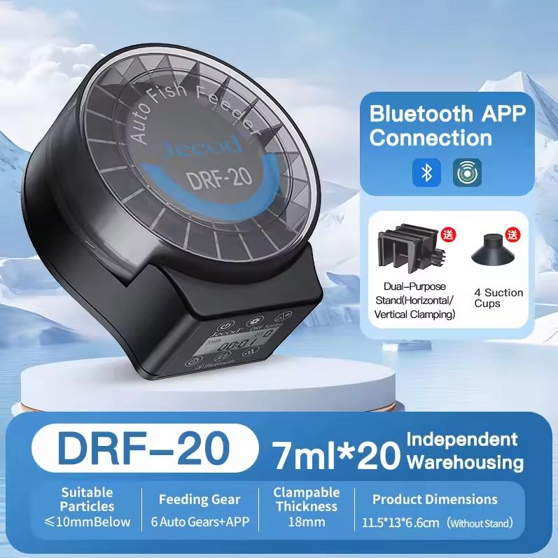 Автоматическая кормушка для аквариума Jebao Jecod DRF с Bluetooth-пультом дистанционного управления и цифровым таймером, дозатор корма для аквариумных рыбок