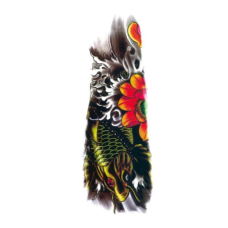 Наклейка с цветочной татуировкой на руку Водонепроницаемая наклейка для мужчин и женщин Водонепроницаемая наклейка для татуировки на всю руку Картина укиё-э Имитация гейши Большая наклейка с изображением