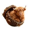 2D Акриловая Рождественская Игрушка Корова из Хайленда Украшение на Рождественскую Елку Декор Сельскохозяйственное Животное Рождественские Подвесные Украшения