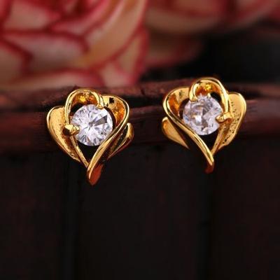Позолоченные женские серьги-гвоздики Purity Heart с австрийскими кристаллами