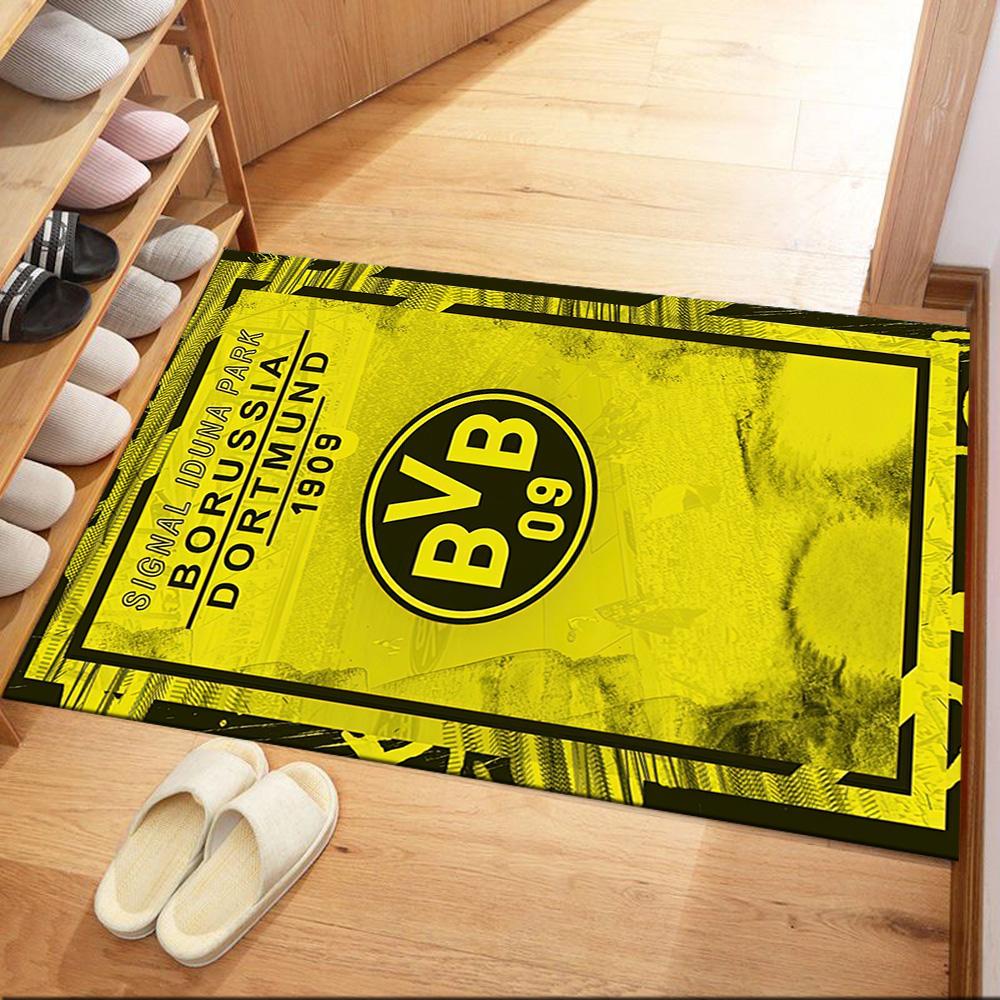 Borussia Dortmund Floor Mat Design For Foyer Outdoor Study Room Playrooms Antislip Carpet Anime Office Decor Wedding Party Gift
