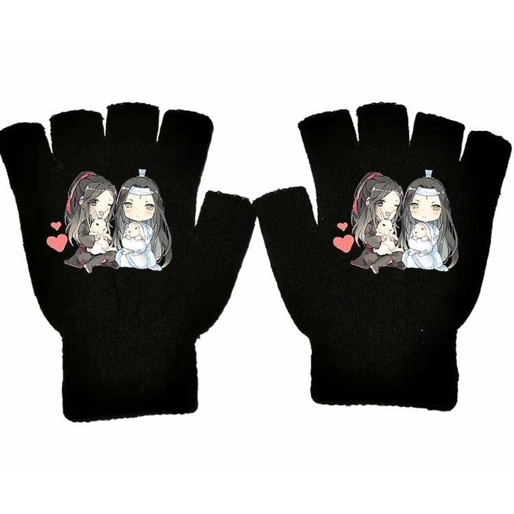 Наруто Саске Какаши Аниме Онлайн Игра Периферийные Перчатки Полупальцевые Хлопок Теплые Осенние и Зимние Студенты