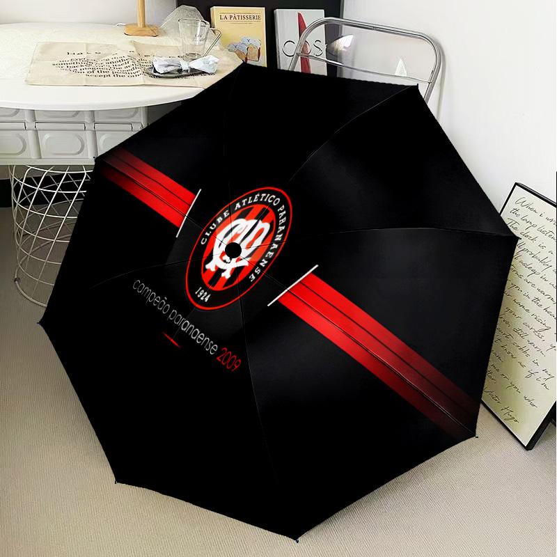 Atletico Paranaense Crest Automatic Folding Umbrella - 8-Rib Travel Umbrella with Auto Open/Close & Portable Gifts for holidays or birthdays