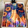Sunflower Cat Theme Print Blanket Large Size Lightweight Super Soft Cozy Home Bed Sofa Office Tennis Court Available Great Gifts