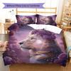 Doubleexposureanimals Pattern Bedding Quilt Set Quilt Cover Pillowcase Home Decoration Birthday Gift (1 * duvet cover + 2 * pillowcase, without core)